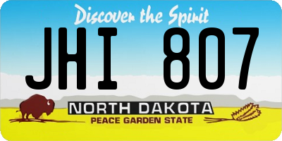 ND license plate JHI807