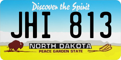 ND license plate JHI813