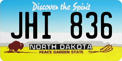 ND license plate JHI836