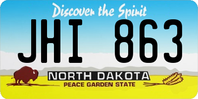 ND license plate JHI863