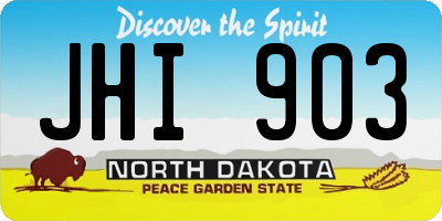 ND license plate JHI903