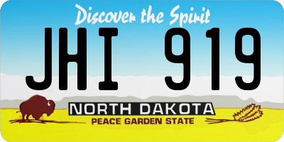 ND license plate JHI919