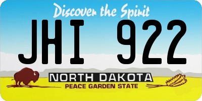 ND license plate JHI922