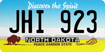 ND license plate JHI923