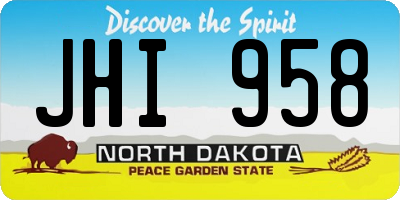 ND license plate JHI958
