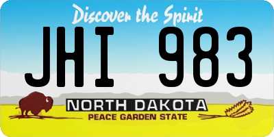 ND license plate JHI983