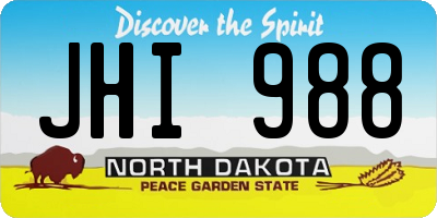 ND license plate JHI988