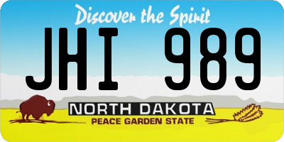 ND license plate JHI989