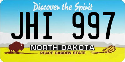 ND license plate JHI997