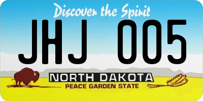 ND license plate JHJ005