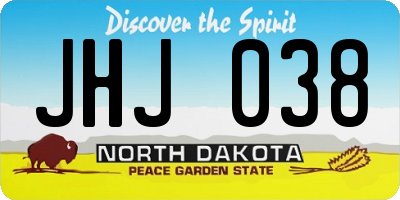 ND license plate JHJ038