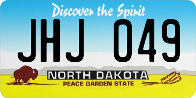 ND license plate JHJ049