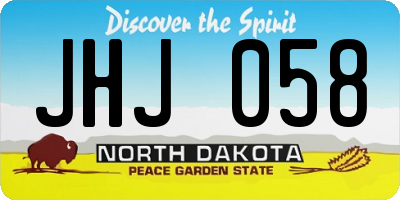 ND license plate JHJ058