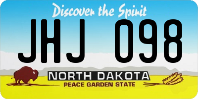 ND license plate JHJ098