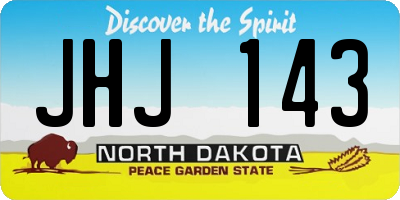 ND license plate JHJ143
