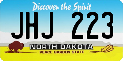 ND license plate JHJ223