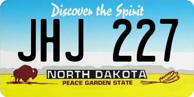 ND license plate JHJ227
