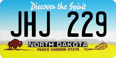 ND license plate JHJ229