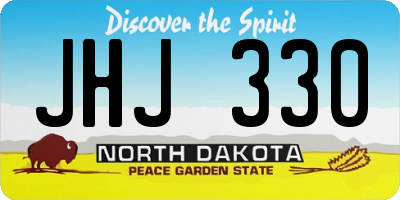 ND license plate JHJ330