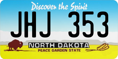 ND license plate JHJ353