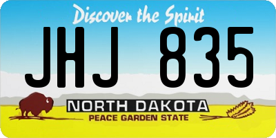 ND license plate JHJ835
