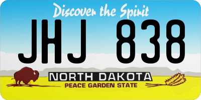 ND license plate JHJ838