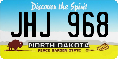 ND license plate JHJ968