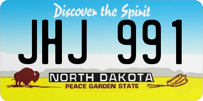 ND license plate JHJ991