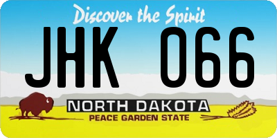 ND license plate JHK066