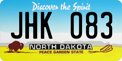 ND license plate JHK083