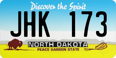 ND license plate JHK173