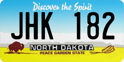 ND license plate JHK182