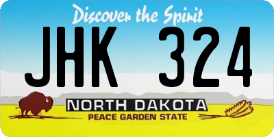 ND license plate JHK324
