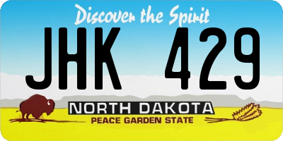ND license plate JHK429