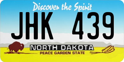 ND license plate JHK439