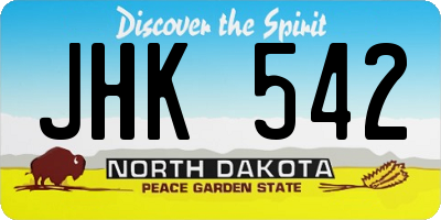 ND license plate JHK542