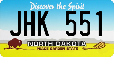 ND license plate JHK551