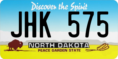 ND license plate JHK575