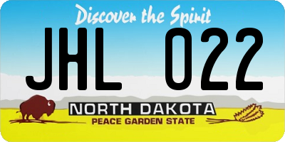 ND license plate JHL022