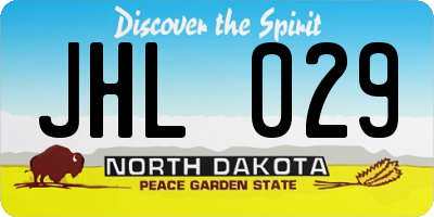 ND license plate JHL029