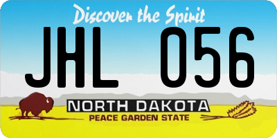 ND license plate JHL056