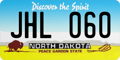 ND license plate JHL060