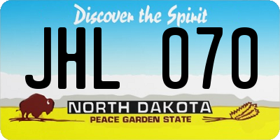 ND license plate JHL070