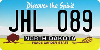ND license plate JHL089