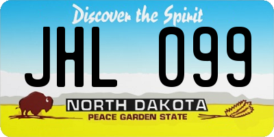 ND license plate JHL099
