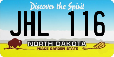 ND license plate JHL116