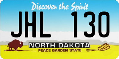 ND license plate JHL130