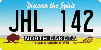 ND license plate JHL142