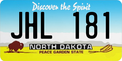 ND license plate JHL181