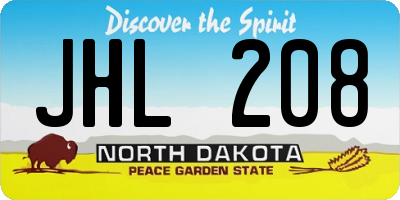 ND license plate JHL208